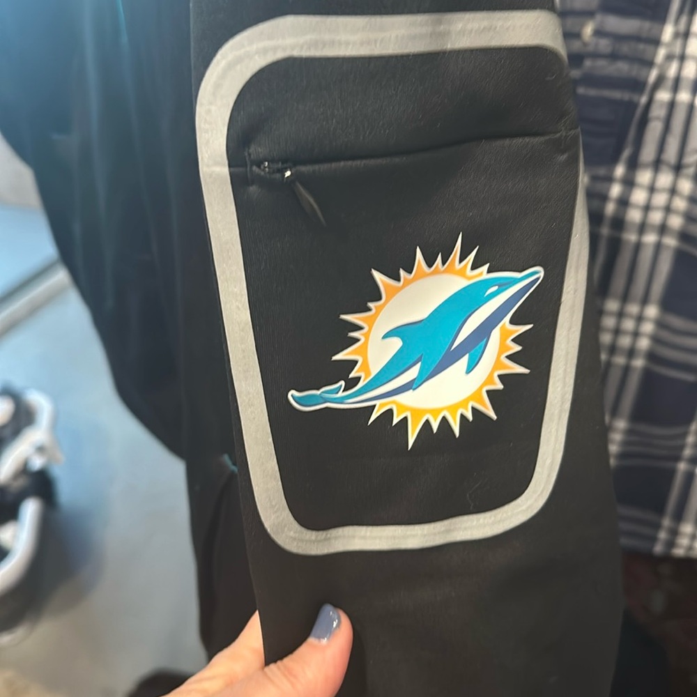 Miami Dolphins football authentic boys zip up fleece lined hoodie Small. EUC - Picture 2 of 10